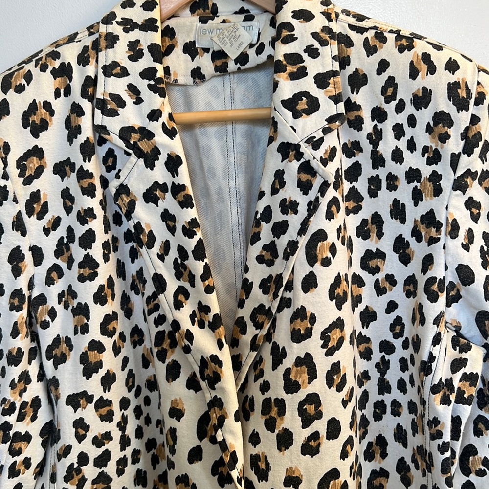 VTG Lew Magram Collection Animal Print Cotton Blazer size L